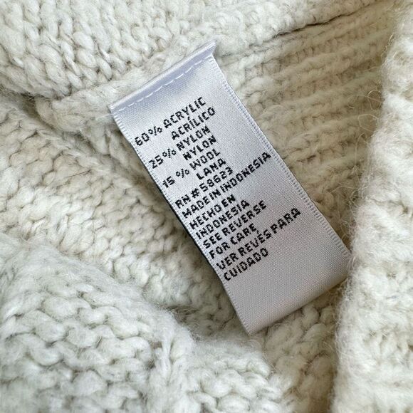 Carol Rose Sweater Dress Womens Small Cream Wool Blend Long Sleeve  Cowl Neck - Picture 3 of 7